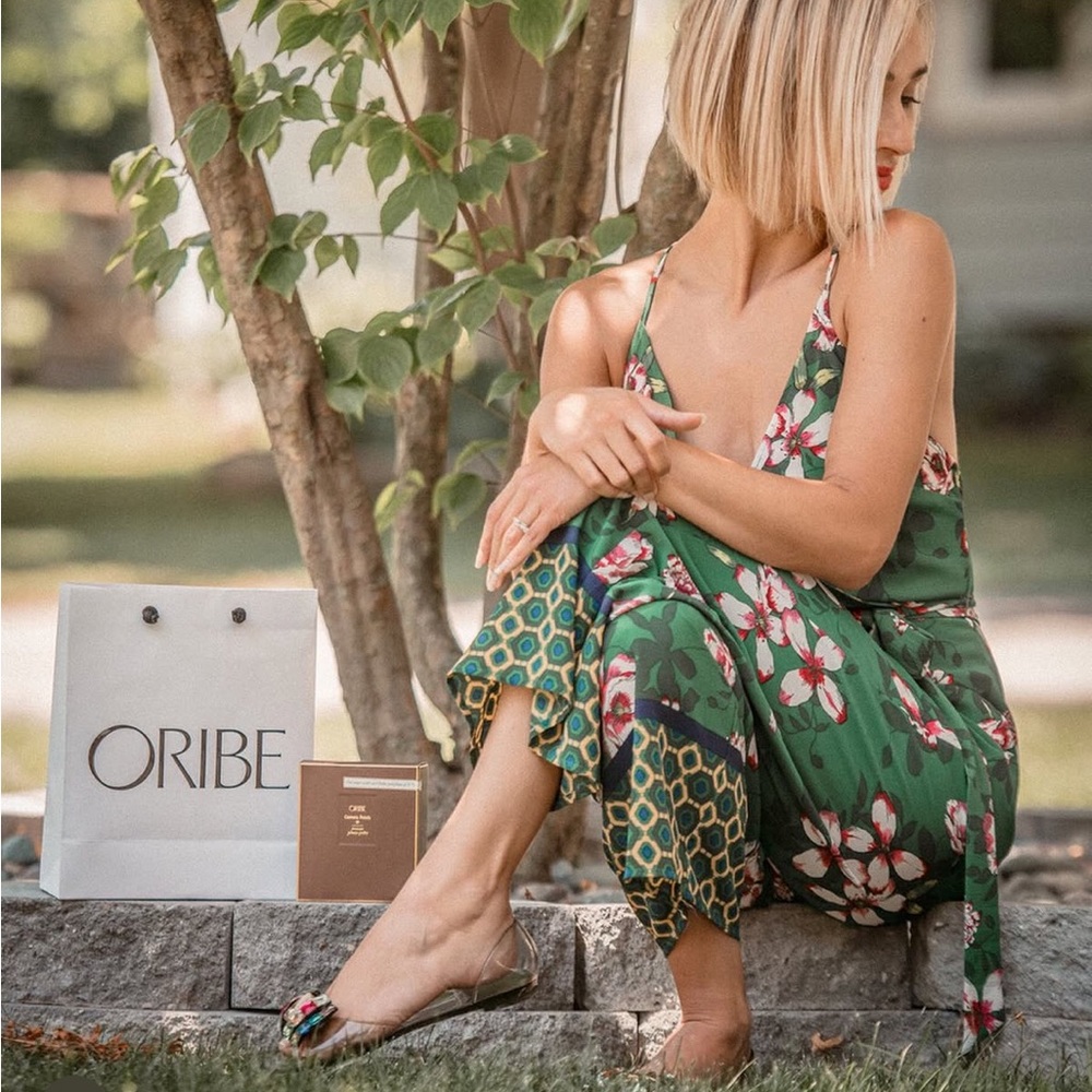 Emerald Green and Floral Jumpsuit